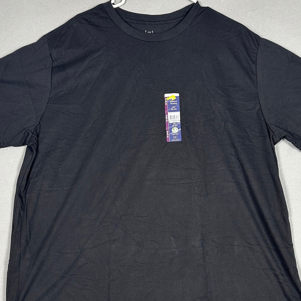 NEW George T Shirt Mens 2XL Crew Neck Short Sleeve Black Casual Tee Outdoor